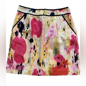 Anthropologie Tabitha Women’s Skirt Floral Spring Colorful Cotton Pockets size 6